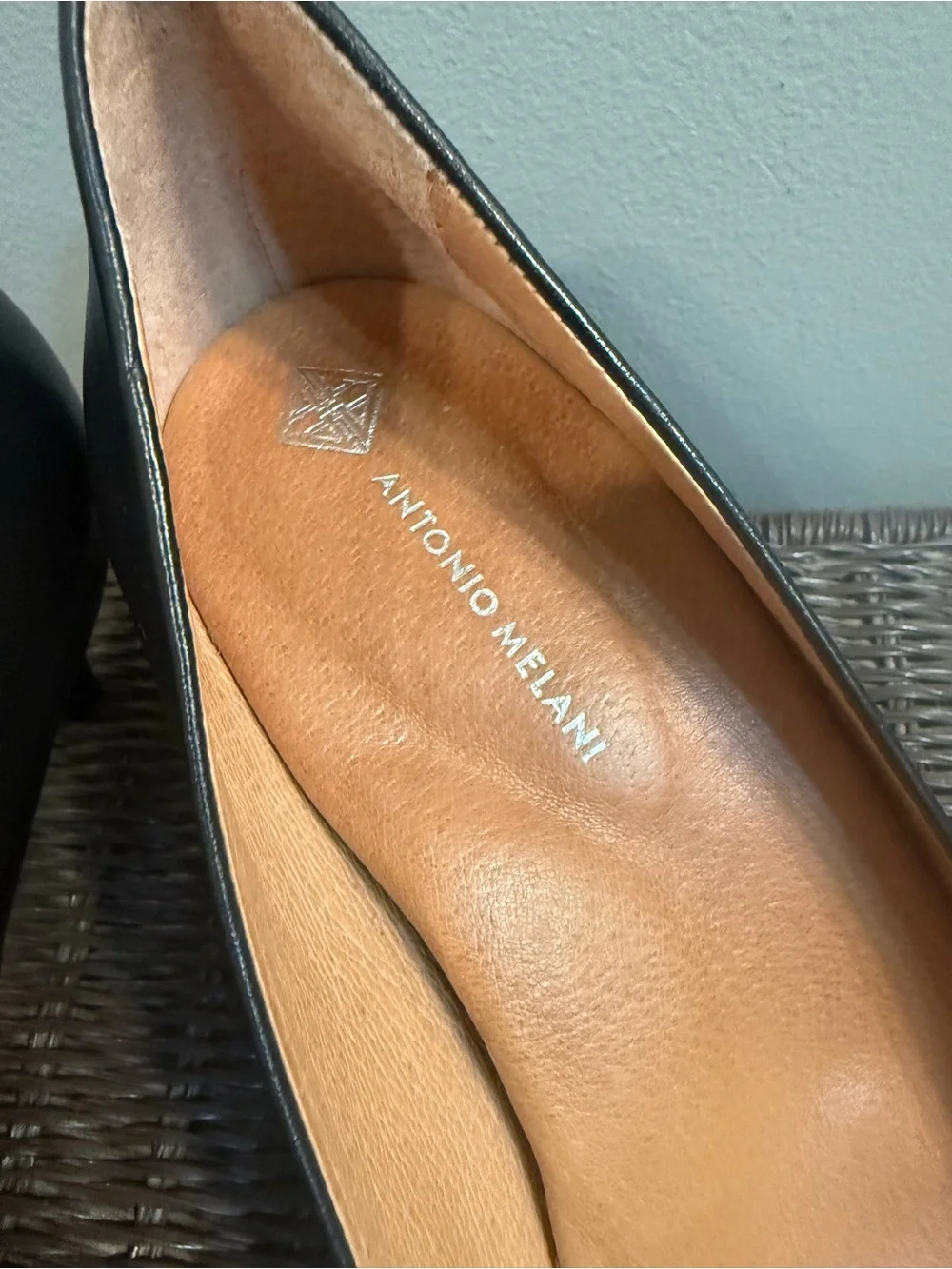 ANTONIO MELANI Black Pointed Leather Pumps